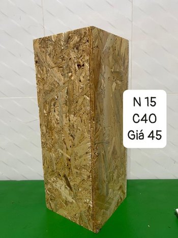 Hộp gỗ cắm hoa trụ dài đứng họa tiết vintage