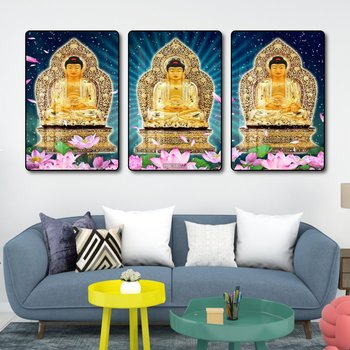 Tranh treo tường 3 tấm phật a di đà