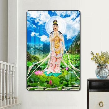 Tranh phật đại thế chí bồ tát đứng giữa hồ sen