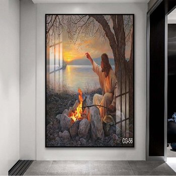 Tranh Treo Tường Chúa Giêsu Bên Đóng Lửa