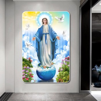 Tranh Treo Tường Mẹ Maria Ban Phước Lành Cho Muôn Loài
