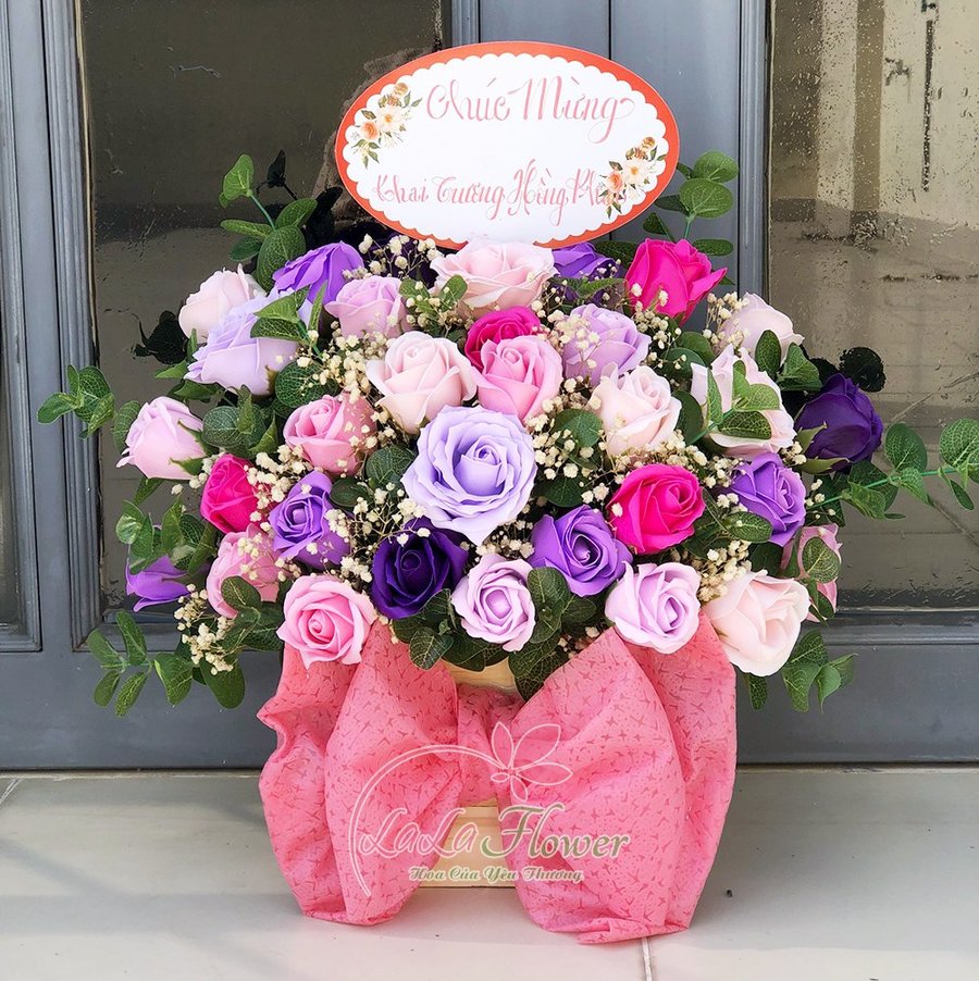 Lẵng Hoa Sáp Để Bàn - SẮC THẮM