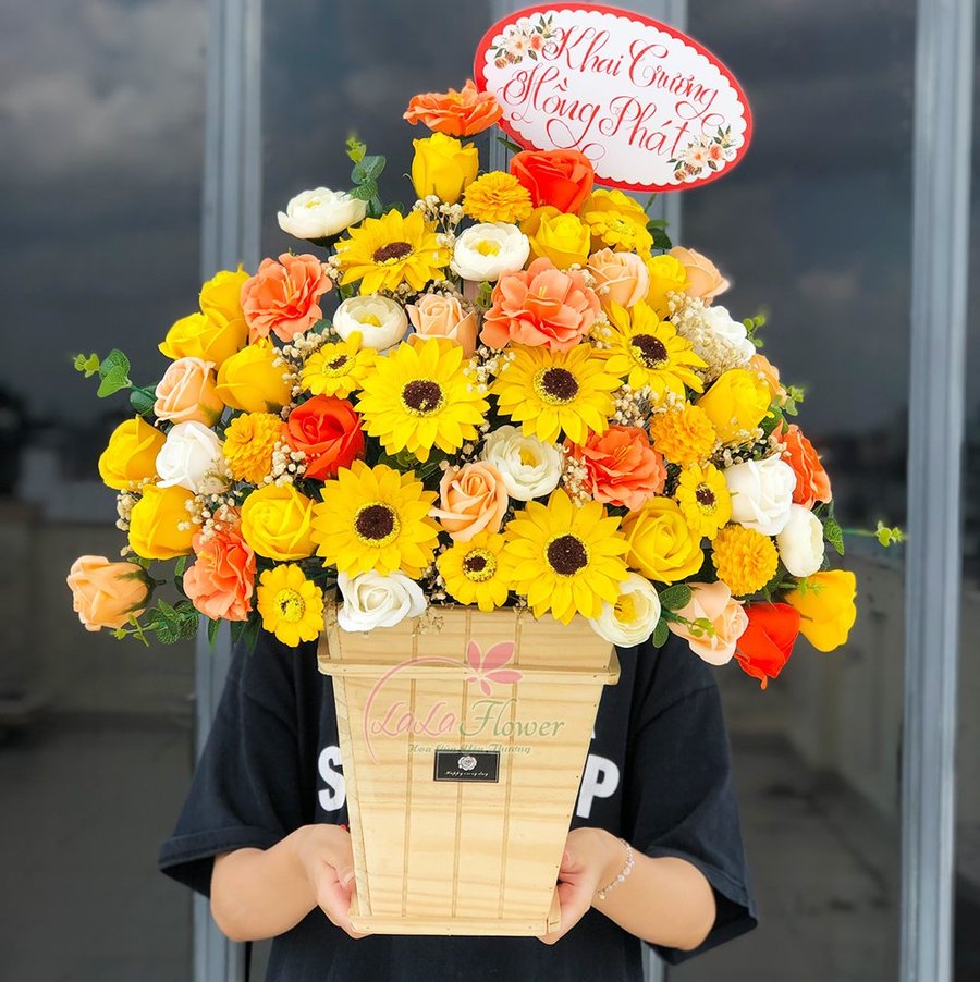 Lẵng Hoa Sáp Thơm Để Bàn - VƯƠN LÊN