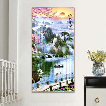 Tranh treo tường phong cảnh đồi núi sông nước