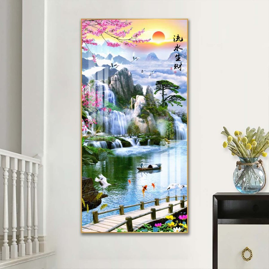 Tranh treo tường phong cảnh đồi núi sông nước