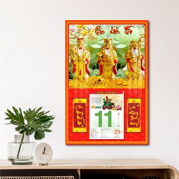 Lịch treo tường phúc lộc thọ vàng