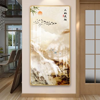 Tranh treo tường thủy mặc tùng hạc diên niên