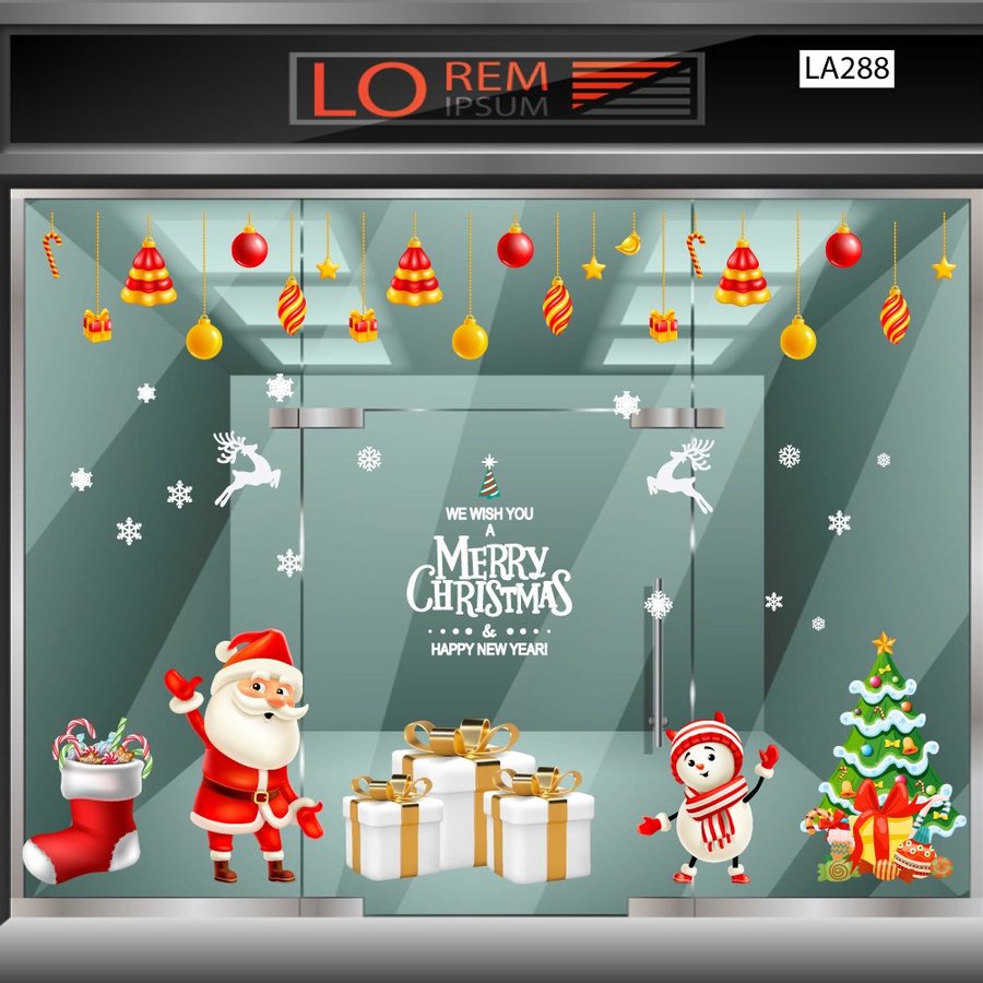 Combo Decal Trang Trí Noel We Wish You A Merry Christmas