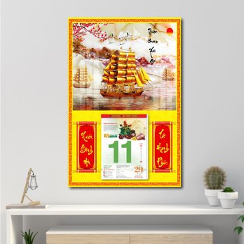 Lịch treo tường thuyền vàng thuận buồm xuôi gió