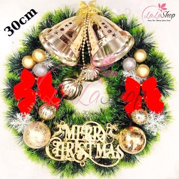 Vòng Nguyệt Quế Trang Trí Noel Merry Christmas 17 - 30cm