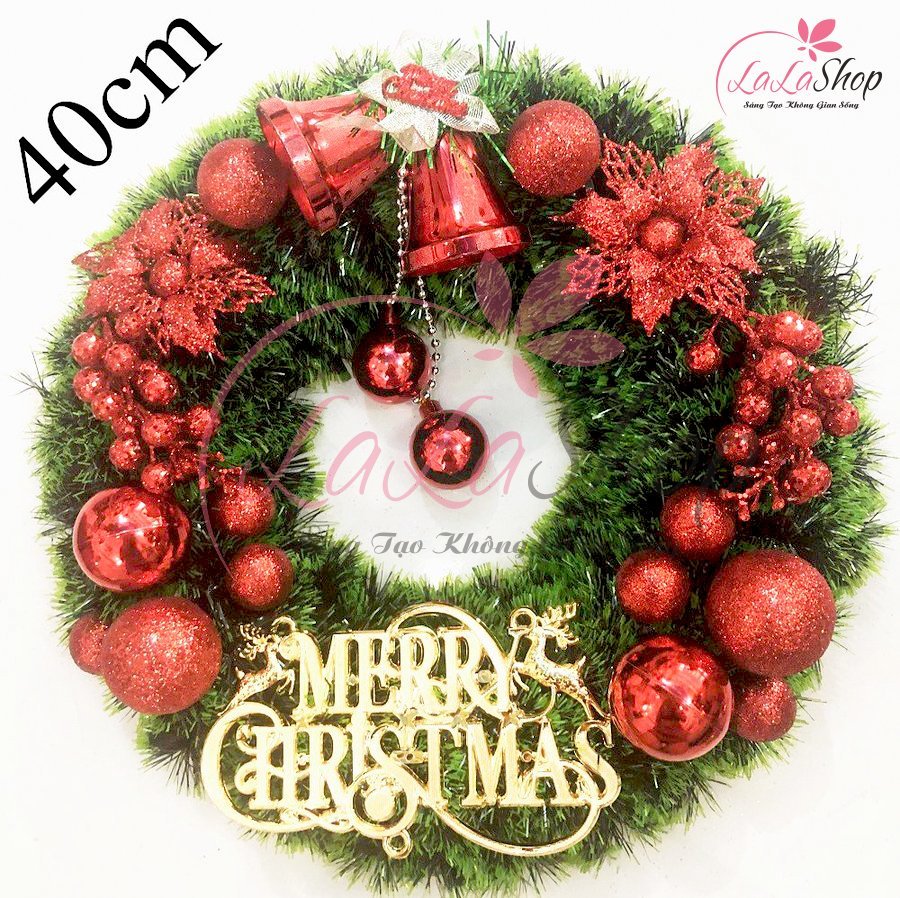 Vòng nguyệt quế đỏ trang trí noel