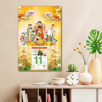 Lịch tết tranh tráng gương treo tường phúc lộc thọ 03