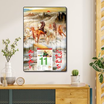 Lịch Tết Tranh Tráng Gương Treo Tường Mã Đáo Thành Công 12