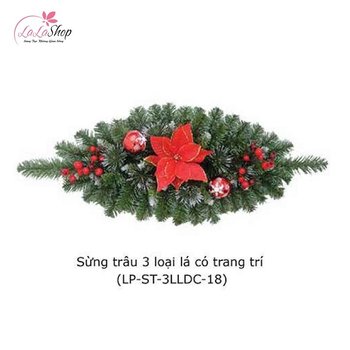 Dây lá thông sừng trâu 3 loại lá có trang trí