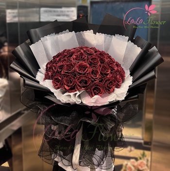 Bó hoa nhũ kim tuyến tròn 40 bông