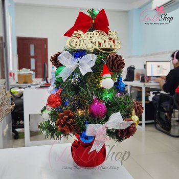 Cây thông noel mini 38cm nhiều màu full phụ kiện mẫu 10