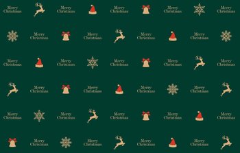 Set 5 Giấy Gói Quà Nền Xanh Merry Christmas và Hoa Tuyết