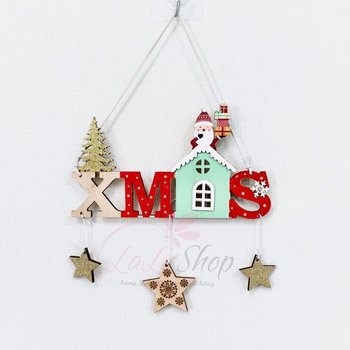 Phụ kiện bằng gỗ treo trang trí noel mẫu 9