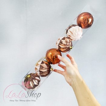 Hộp 6 quả châu tròn 8cm họa tiết mẫu 1