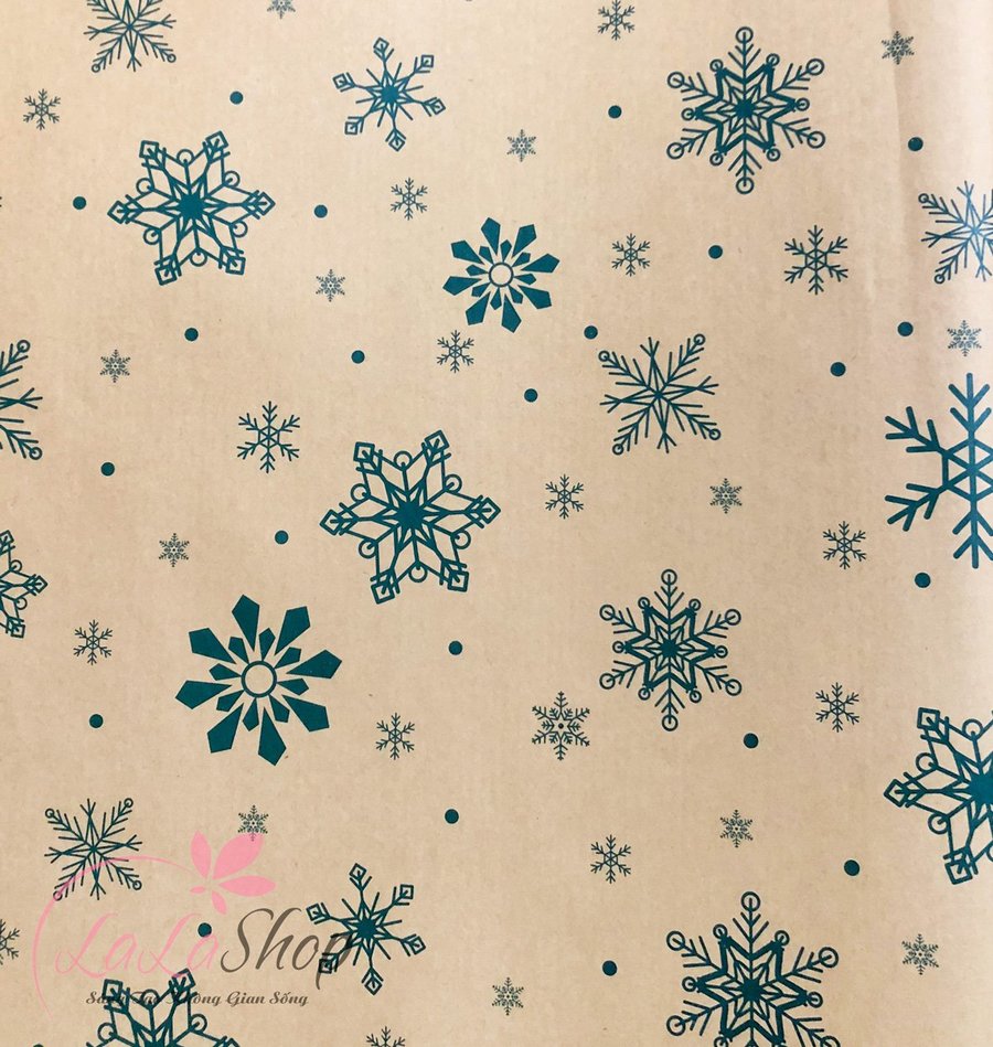 Set 5 Giấy gói quà noel họa tiết bông tuyết giáng sinh cao cấp