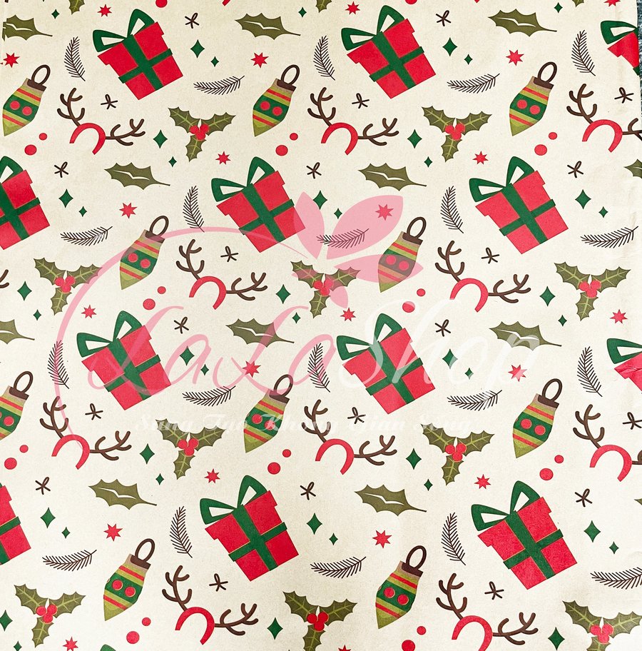 Set 5 Giấy gói quà giáng sinh cao cấp mẫu 3