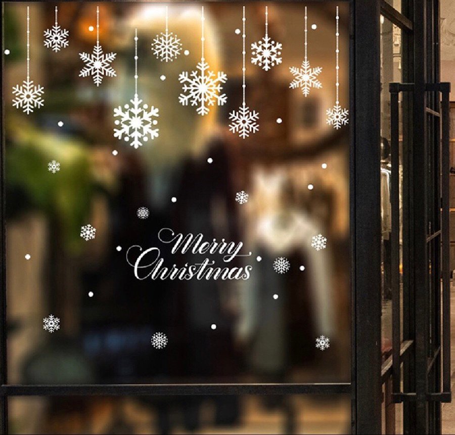 Decal dây treo bông tuyết Noel 3