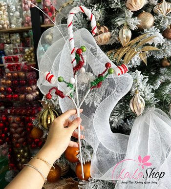 Kẹo đỏ trang trí noel mẫu 2