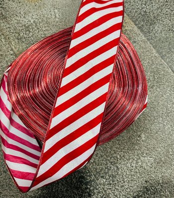 Cuộn Ruy Băng 10 Mét Nền Trắng Sọc Đỏ 10cm