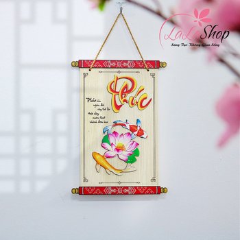 Lộc treo tết chữ phúc bảng gỗ treo cửa ngày tết cao cấp
