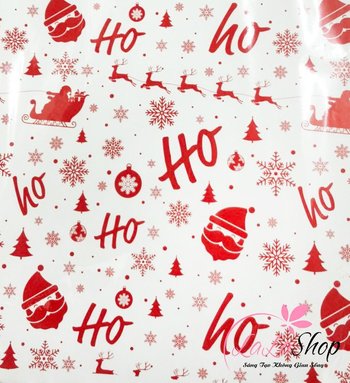 Set 5 Giấy gói quà sắc đỏ họa tiết noel trang trí giáng sinh