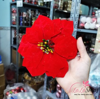 Đồ trang trí noel hoa trạng nguyên nhung mẫu 2