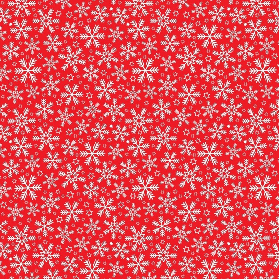 Set 5 Giấy gói quà họa tiết bông tuyết nền đỏ