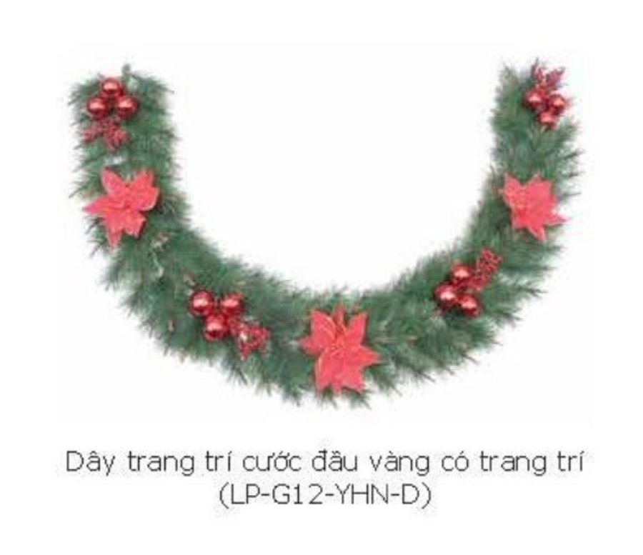 Dây Thông Trang Trí Cước Đầu Vàng Có Trang Trí Mẫu 2