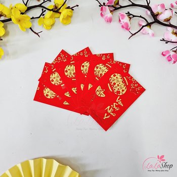 Combo 6 bao Lì Xì Đỏ Lồng Đèn Vạn Sự Như Ý