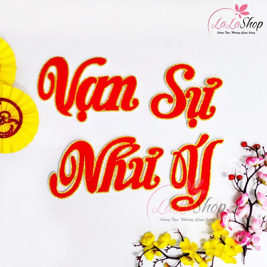 Chữ xốp Đỏ Vạn Sự Như Ý trang trí tết