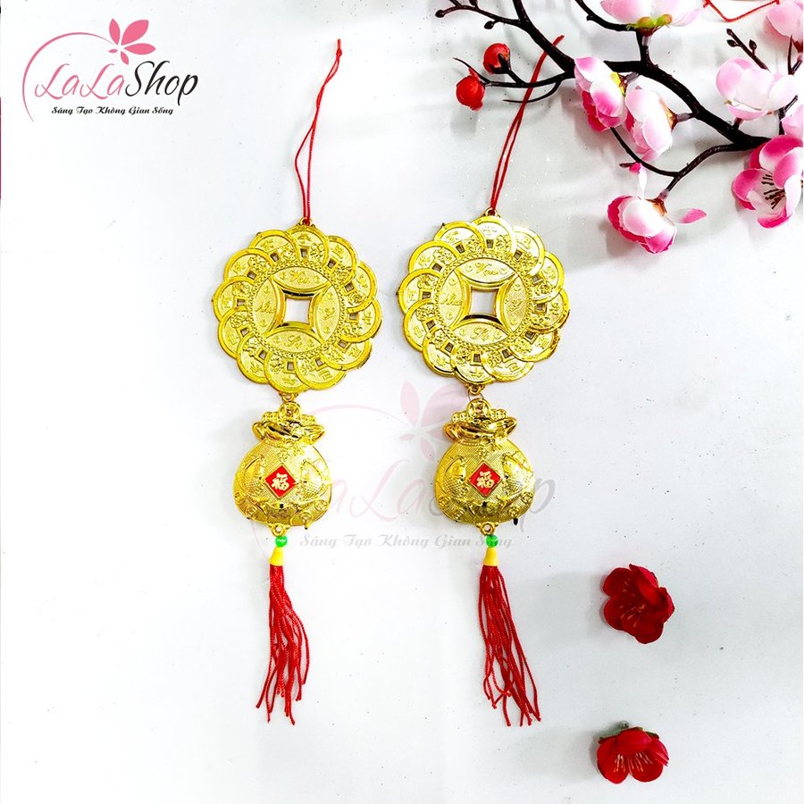 Combo 2 dây lộc treo đồng tiền vạn sự như ý trang trí tết