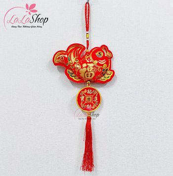 Dây lộc treo đồng tiền cá chép tài lộc may mắn trang trí tết