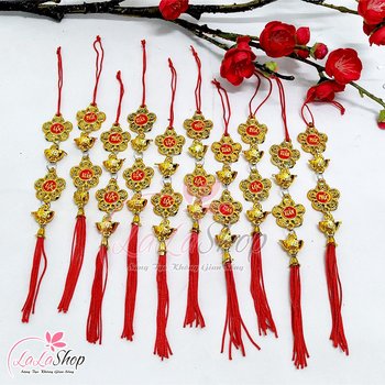 Combo 10 dây lộc treo đồng tiền hoa mai may mắn trang trí tết