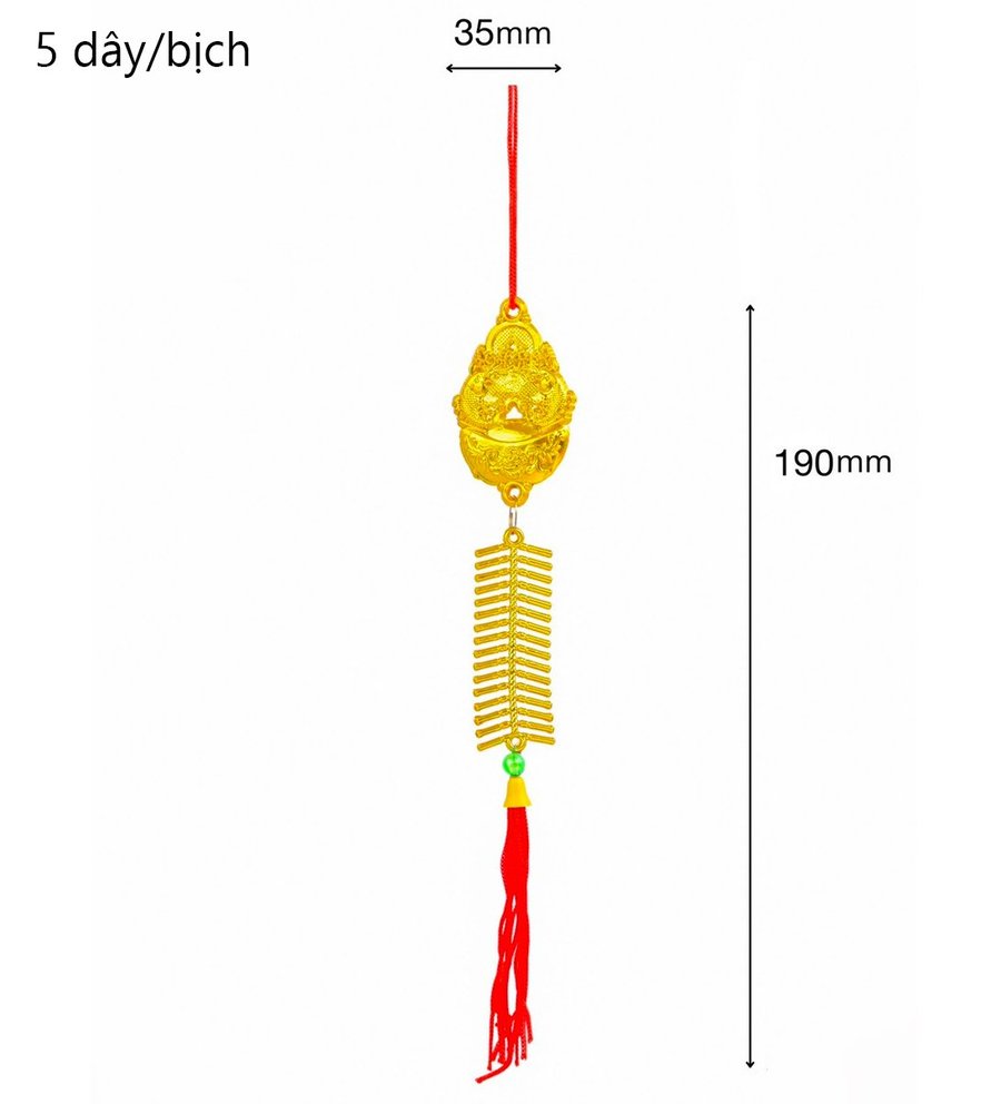 Combo 5 dây lộc treo cá chép pháo vàng trang trí tết