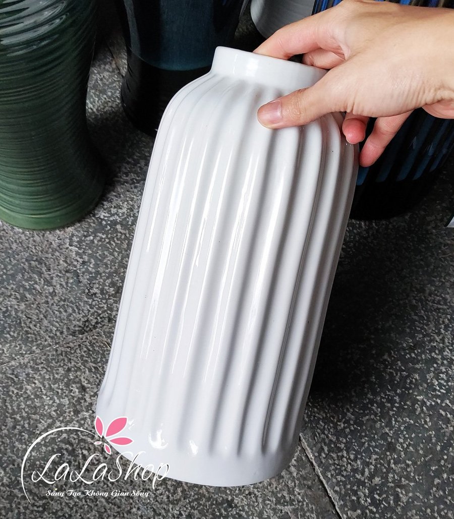 Bình hoa sứ trắng ngọc cao cấp