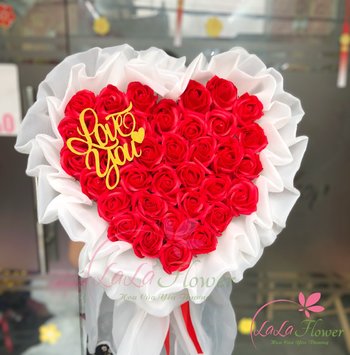 Bó hoa sáp thơm trái tim đỏ (bó 35 bông)