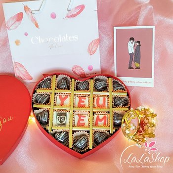 Hộp Socola Valentine 18 viên ngọt ngào mẫu 601