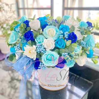 Chậu Hoa Sáp Tông Xanh Sang Chảnh