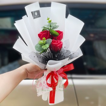 Bó 3 hoa hồng sáp thơm - Tặng kèm thiệp (067)