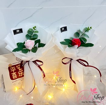 Bó 1 bông hoa sáp 3 lớp cao cấp