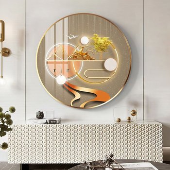 Tranh Tròn Tráng Gương Đôi Nai Vàng Nghệ Thuật