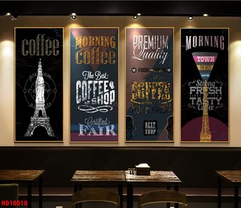 Bộ Tranh 4 Tấm Trang Trí Quán Cafe