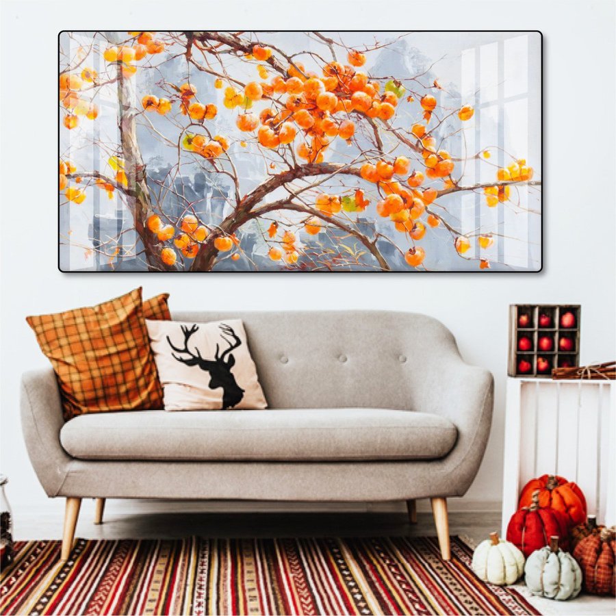 Tranh treo tường 1 tấm cành trái hồng nghệ thuật