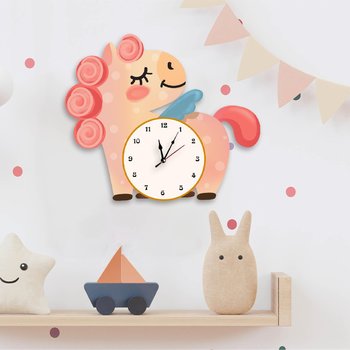 Đồng hồ gỗ treo 12 con giáp tuổi ngọ đáng yêu, decor phòng siêu đẹp, siêu cute