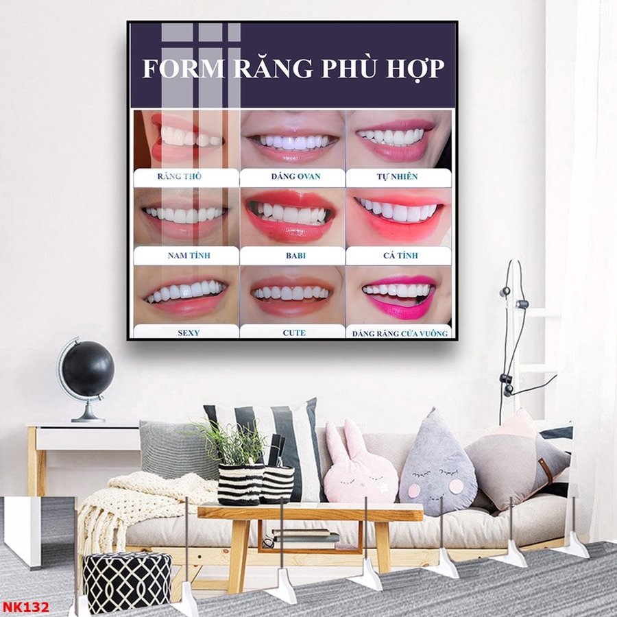 Tranh Treo Tường Nha Khoa Các Dáng Răng Sứ Đẹp